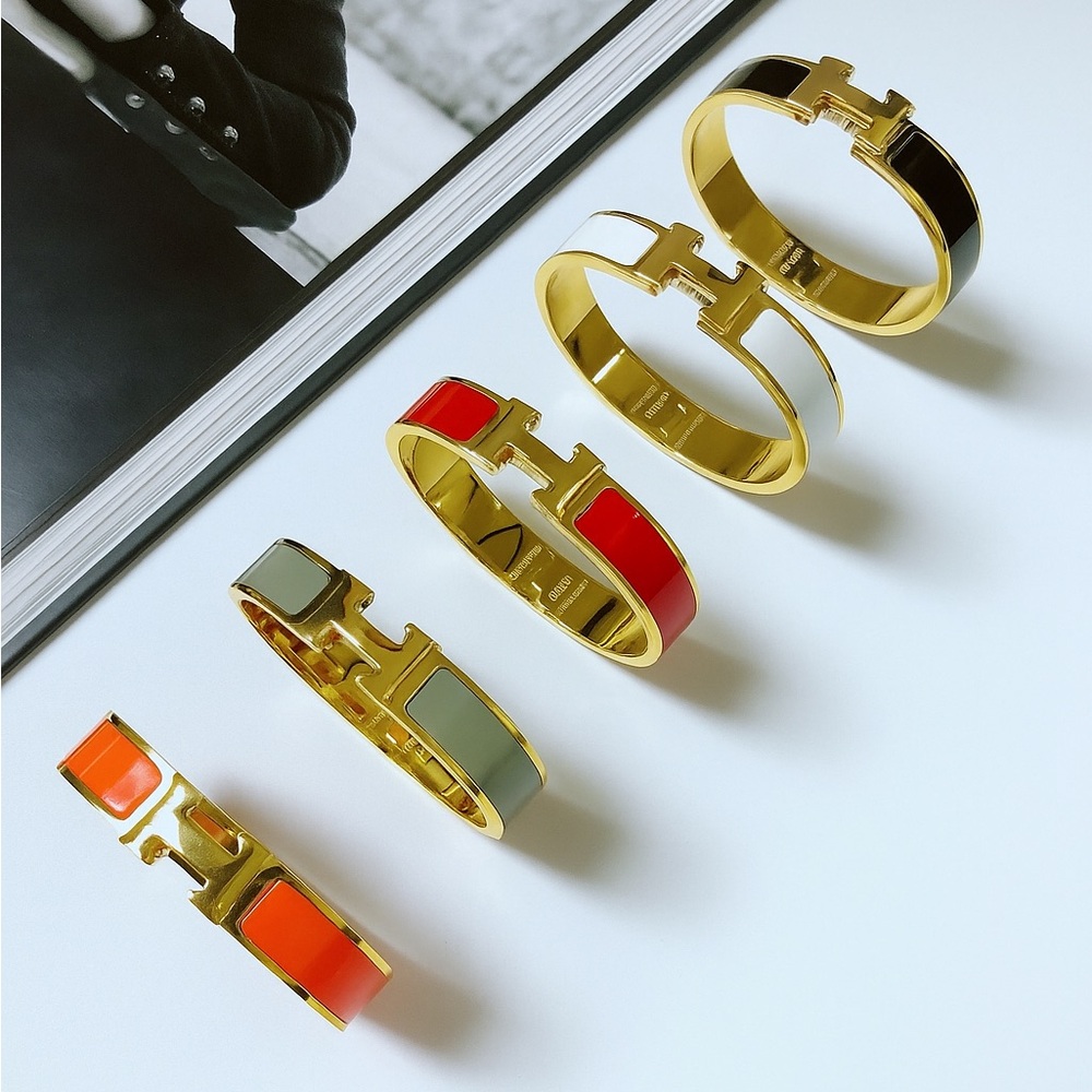 New Clic H Bracelet gold plated stainless steel in various enamel colors